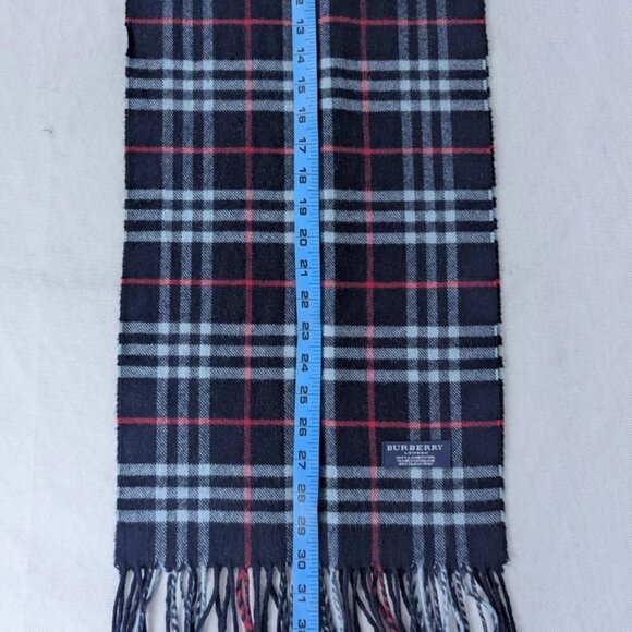 Authentic Pre-Owned Burberry Lambswool Scarf Blue – Unisex Check – Premium Wrap - Picture 6 of 7